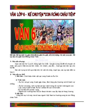 Văn lớp 6 - Kể chuyện &quotCon rồng cháu tiên&quot